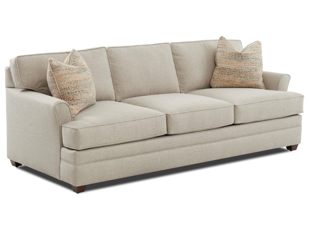 Klaussner Living Your Way Transitional Flared Arm Sofa with Air Coil